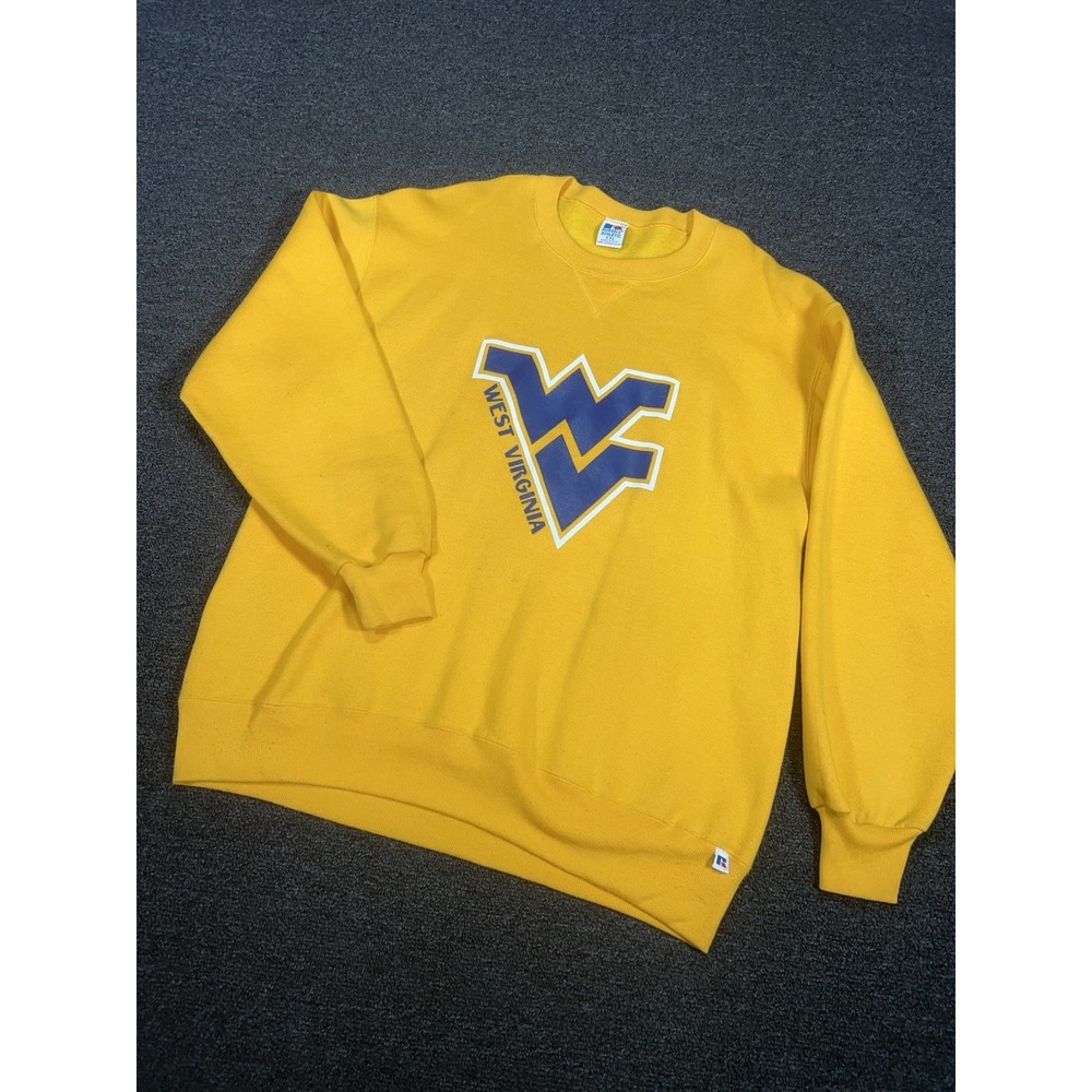 Vintage West Virginia Mountaineers Crewneck Sweatshirt Men 2XL Russell‎ Athletic